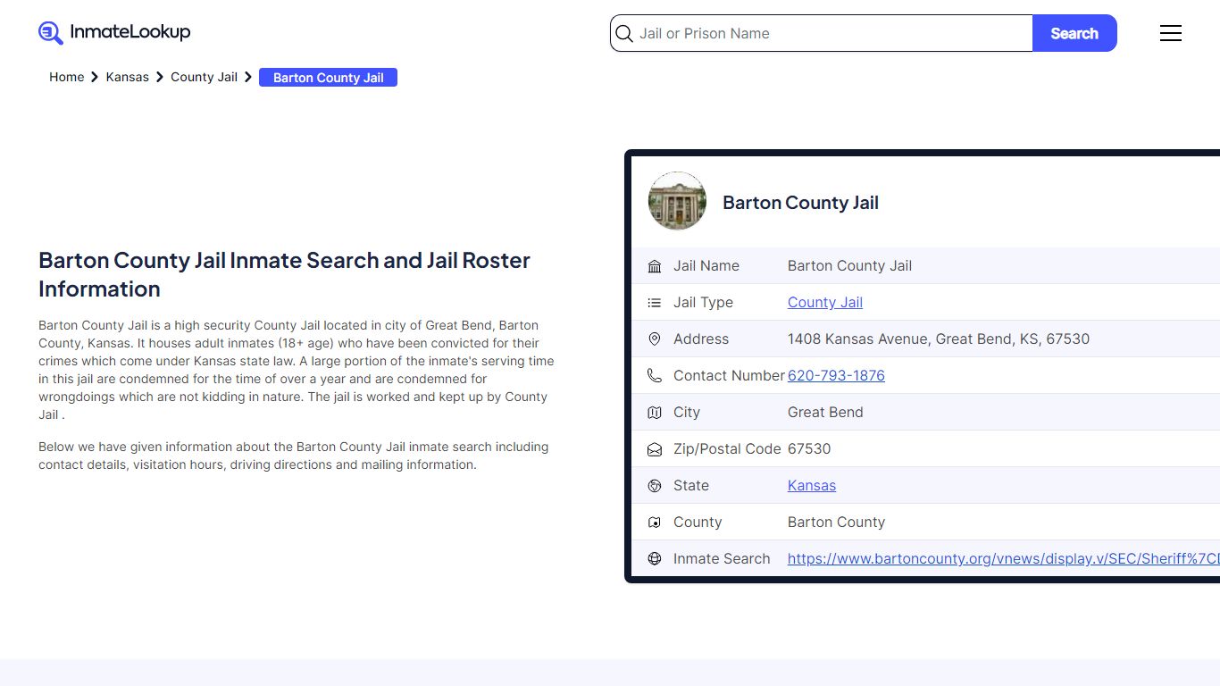 Barton County Jail (KS) Inmate Search Kansas - Inmate Lookup